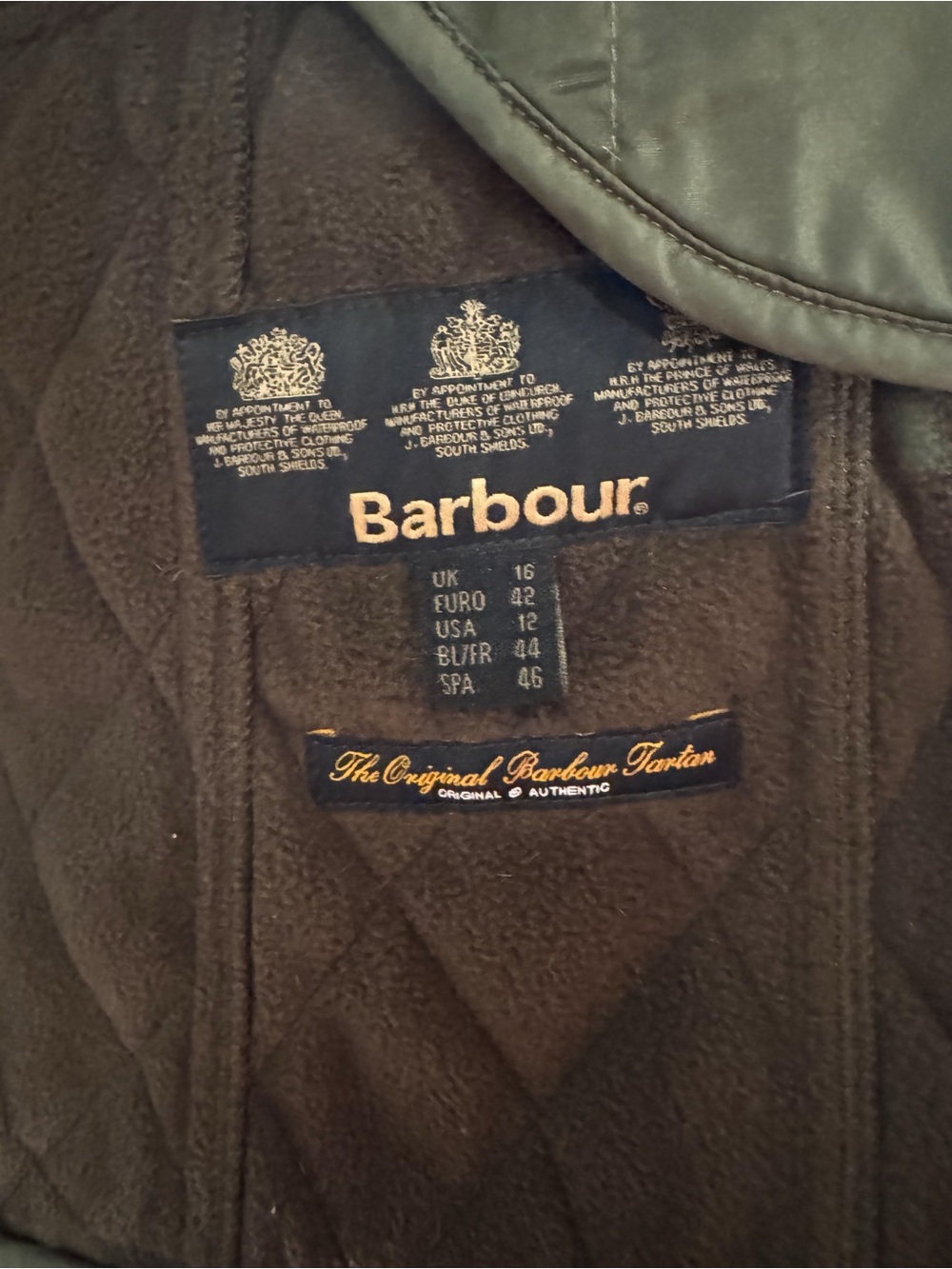 Barbour Annandale Olive Green Classic Quilted Jacket EUC Sz US 14 - Picture 2 of 10